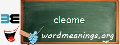 WordMeaning blackboard for cleome